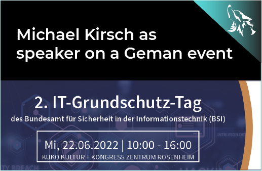 Michael Kirsch as speaker at the 2nd IT Security Day in Germany